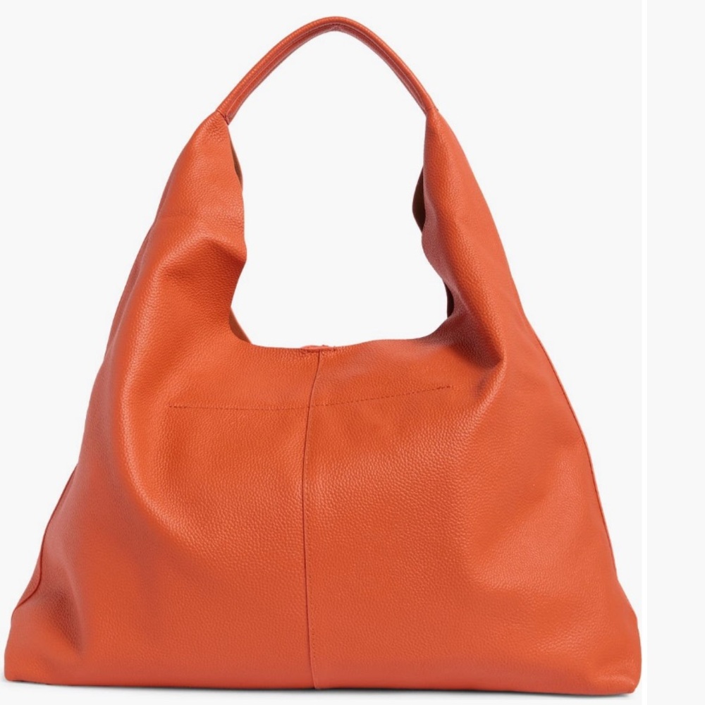 NWT Kurt Geiger All Leather The Violet Slouch Hobo Bag In Orange - Picture 10 of 11
